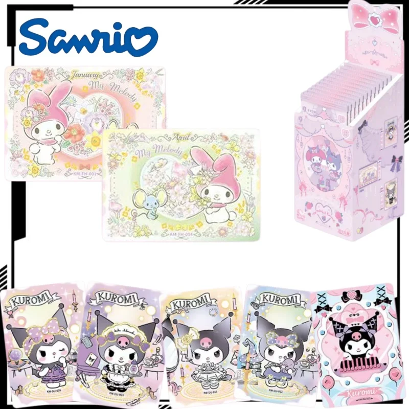 cartes-de-collection-sanrio-premiere-serie-moments-en-famille-cartes-de-dessins-animes-my-melody-marchandises-d'anime-cadeaux-de-vacances-jouets-tendance