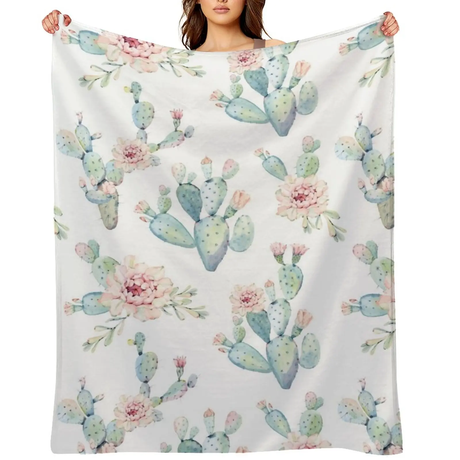 

Cactus Garden Throw Blanket Retros Sofa Decoratives Luxury St Blankets