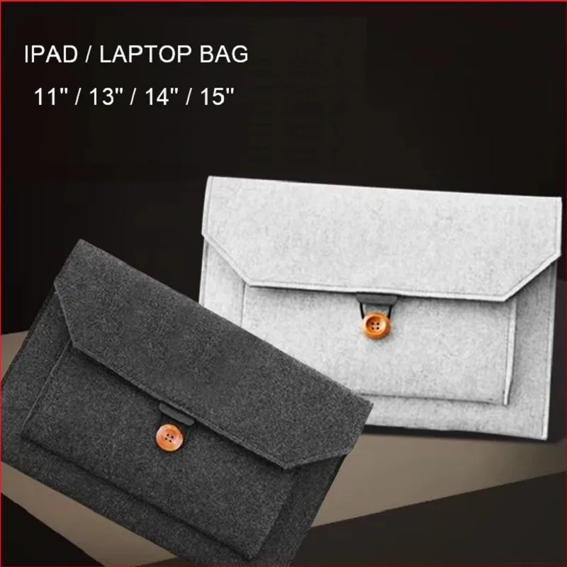 Ultralight Felt Laptop Sleeve 11/13/14/15 Inch Notebook Tablet Pad Case Multi-pocket Pouch Bag Briefcases Notebook Protection