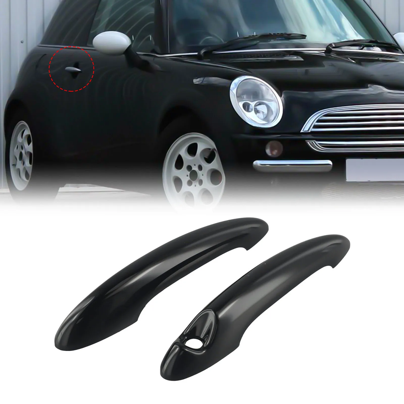 Outside Door Handle 1st & 2nd Generation For MINI For Cooper S R50 R52 R55 R56 R59 R61 Exterior Door Handle Glossy Black