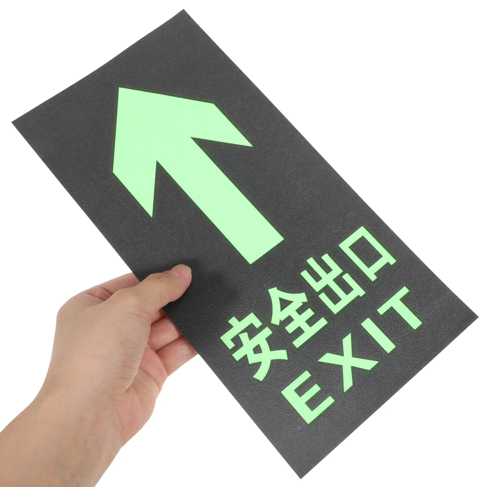10Pcs Night Glow Safety Signs PVC Luminous Self-Adhesive Exit Stickers Emergency Fire Exit Directional Way Indicators