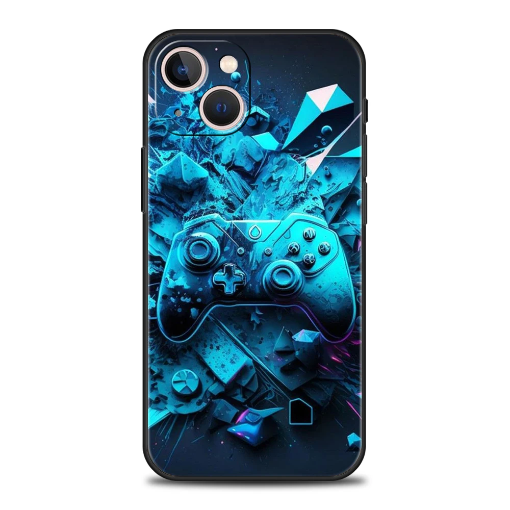 Game-Controller-Grafik-Handyhülle für iPhone 16 15 14 13 12 Pro Max 11 Pro Max 7 8 Plus XS XR, stoßfeste Silikon-Softshell – Detail 3