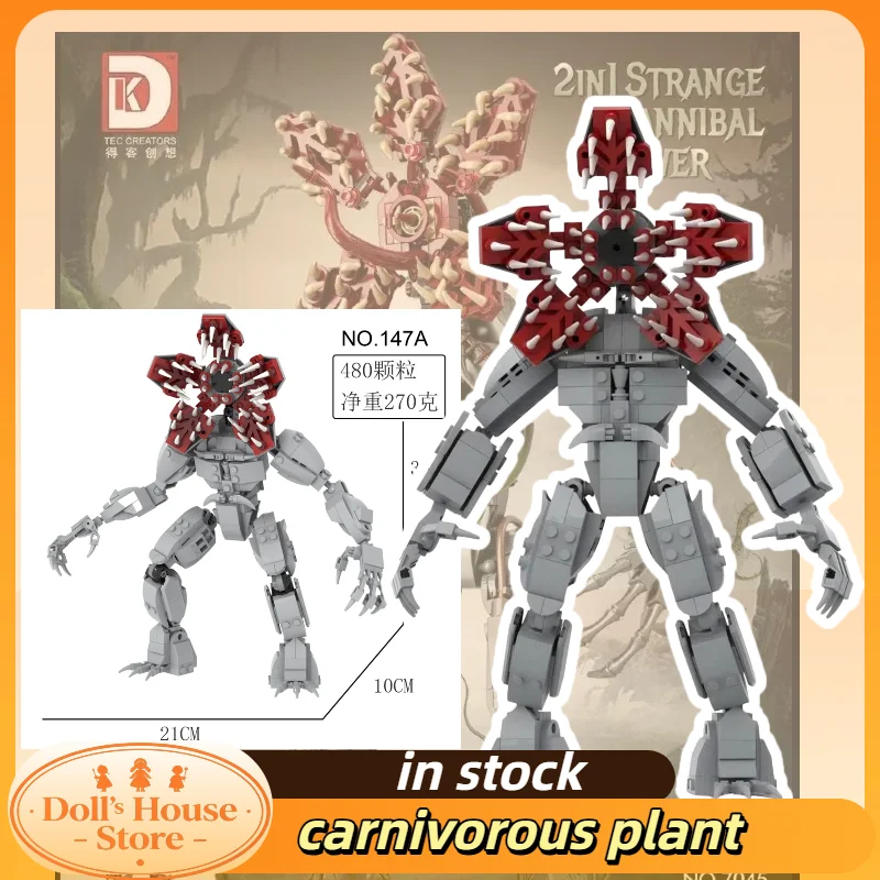 

Hot TV Carnivorous Plant Giant Devil Demogorgon Vecna Model Buliding Blocks Bricks Construction Toys For Kids Halloween Gifts