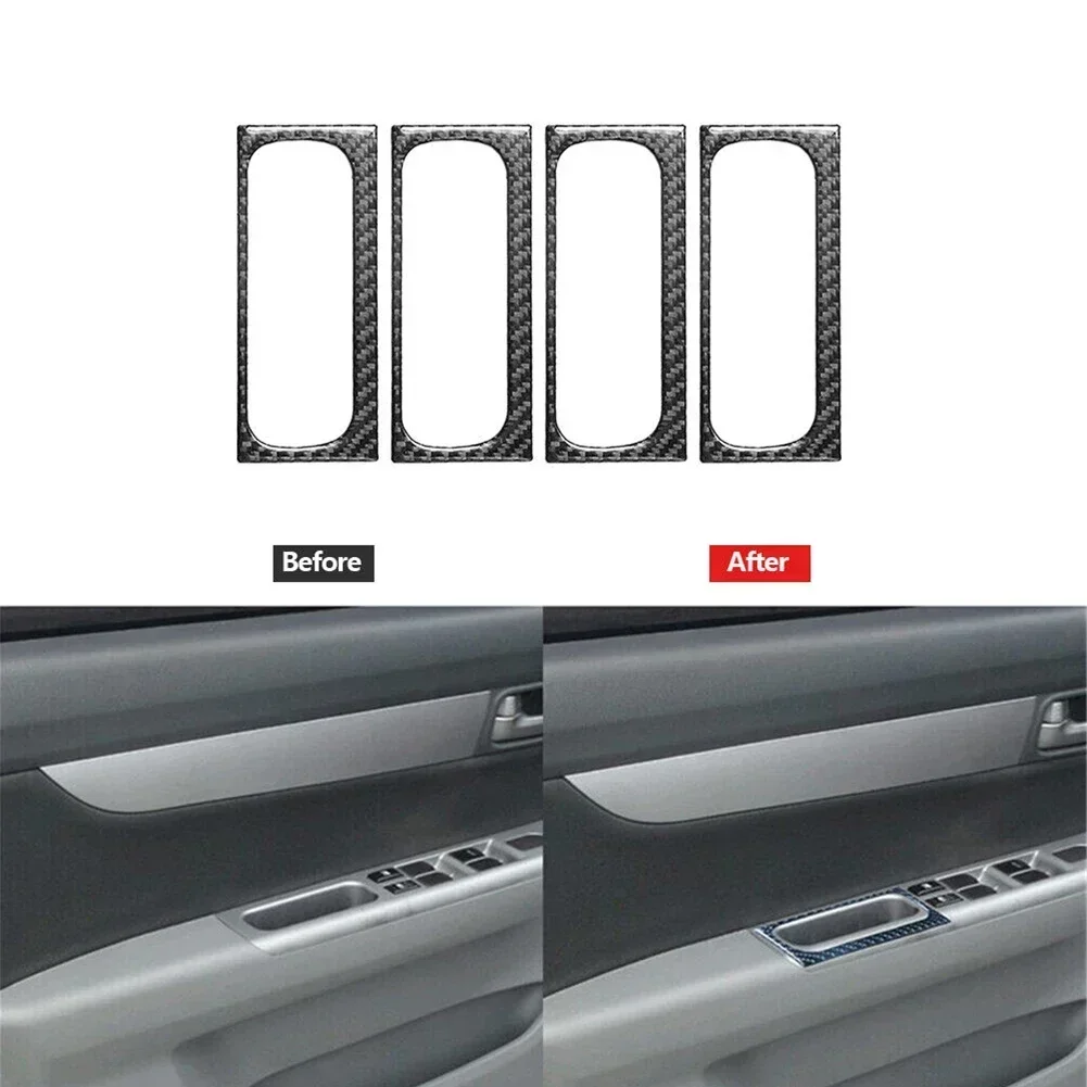 4Pcs Carbon Fiber Black Inner Door Handle Cover Trim For Suzuki Grand Vitara 2006-2013 Accessories For Vehicles