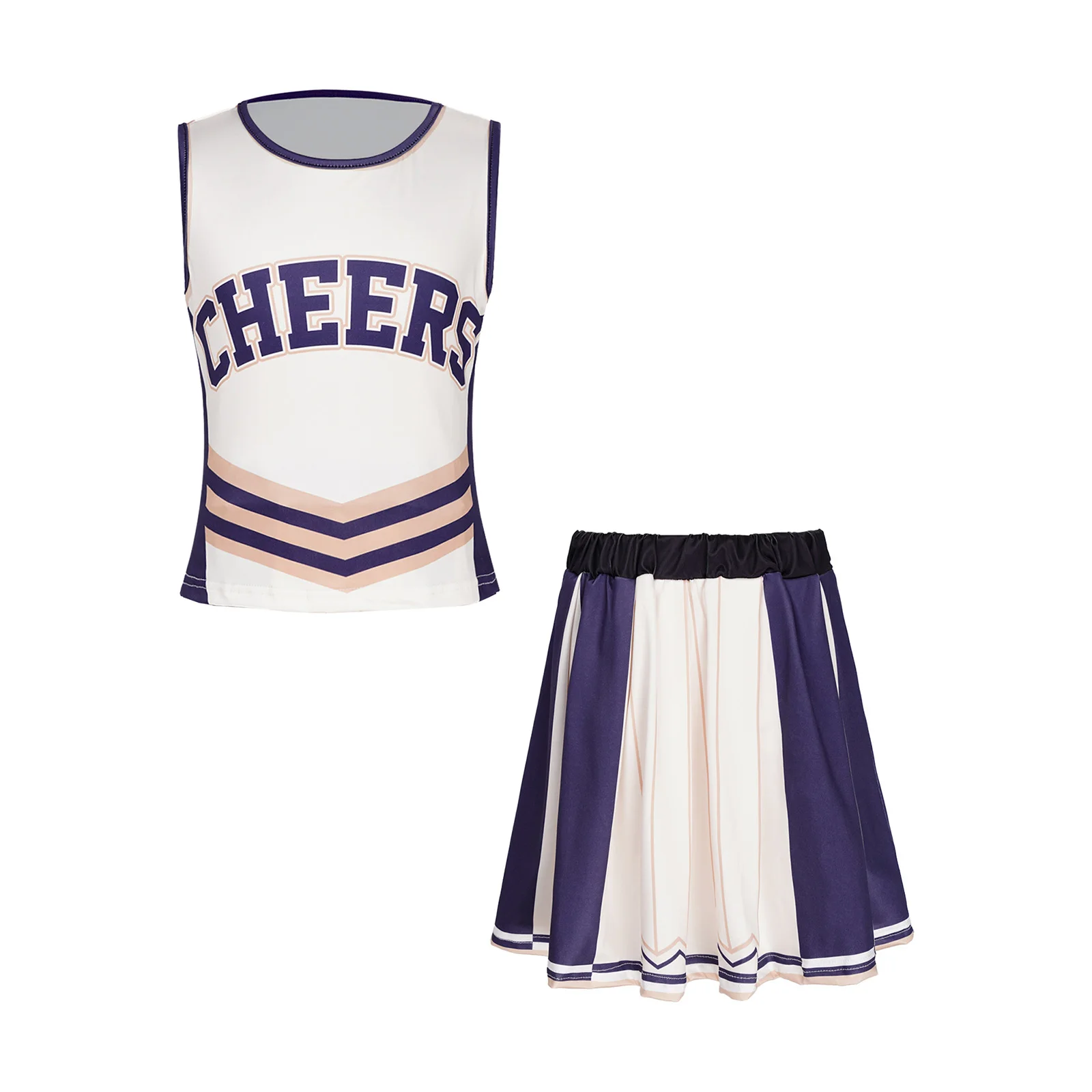 Mädchen Cheerleader-Kostüm Cheerleader-Kleid Rollschuh-Party-Tanzoutfit Schul-Cheerteam-Wettbewerbs-Tanzkleidung – Detail 16