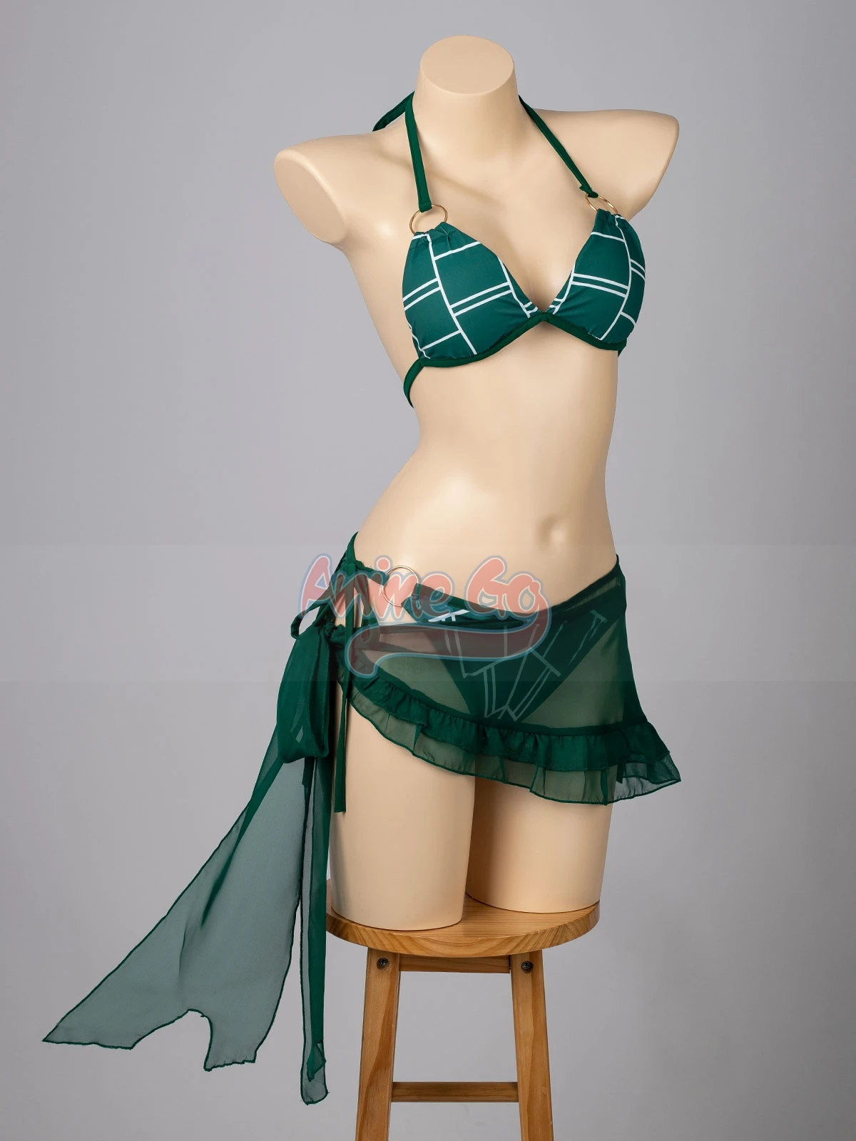 

Anime Jolyne Cosplay Cujoh Costume Swimsuit Green Bikini for Women Adults