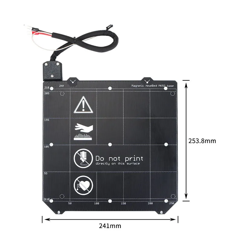 3D Printing Accessory: Magnetic Heat Bed - Prusa MK3/MK3S/MK3S+ Aluminum Substrate Heating Plate (MK52)