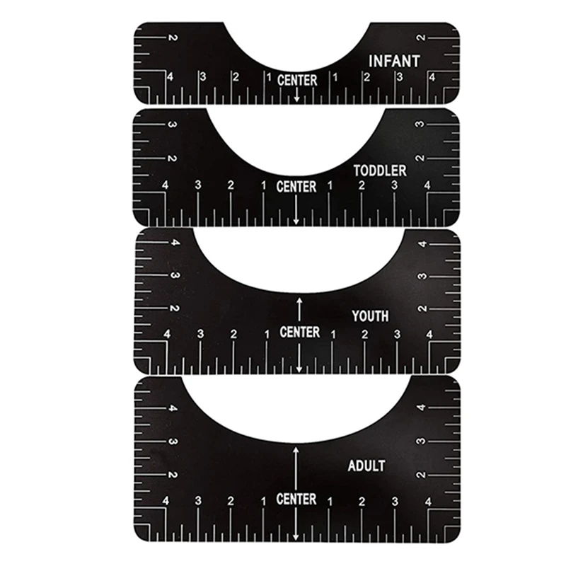 New 4pcs/set T-Shirt Alignment Ruler T Shirt Alignment Tool for Chart Drawing Template Clothing Pattern Design DIY Sewing Tools