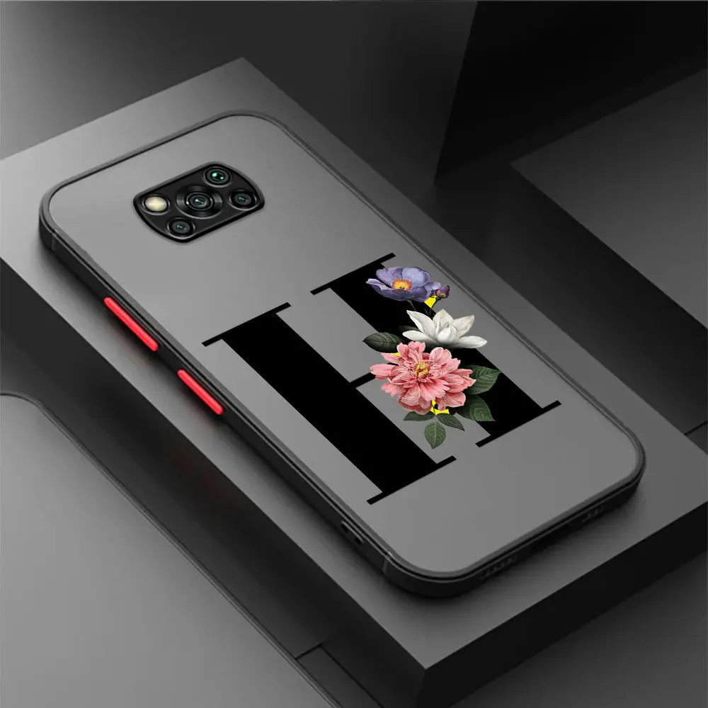 جراب هاتف بحروف مخصصة ، غطاء ممتص للصدمات ، شاومي بوكو X3 NFC X3 X4 X5 Pro F3 C50 C51 C40 M5 M5s X4 GT