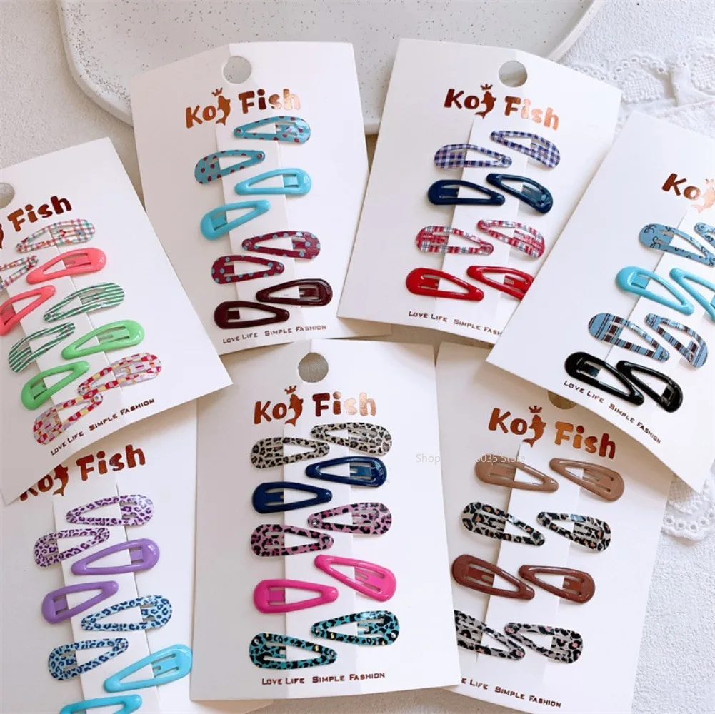 8Pcs Colorful Water Drop Mini BB Hair Clips Set for Girls Cute Toddler Small Barrettes Non Slip No Damage Soft Hair Accessories