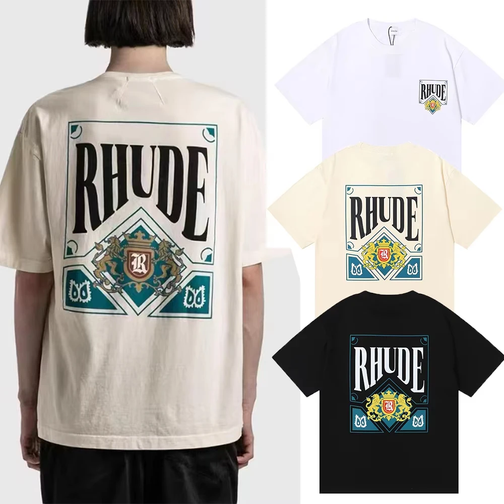 2026 Y2K New RHUDE Unisex T-shirt, Suitable for All Seasons, Comfortable and Casual, Simple Printed Text T-shirt Adults Kids Tee