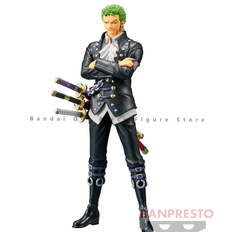 In Stock Original Bandai DXF THE GRANDLINE MEN FILM RED Zoro Action Figures Collector Anime Animation Toys Gifts Model