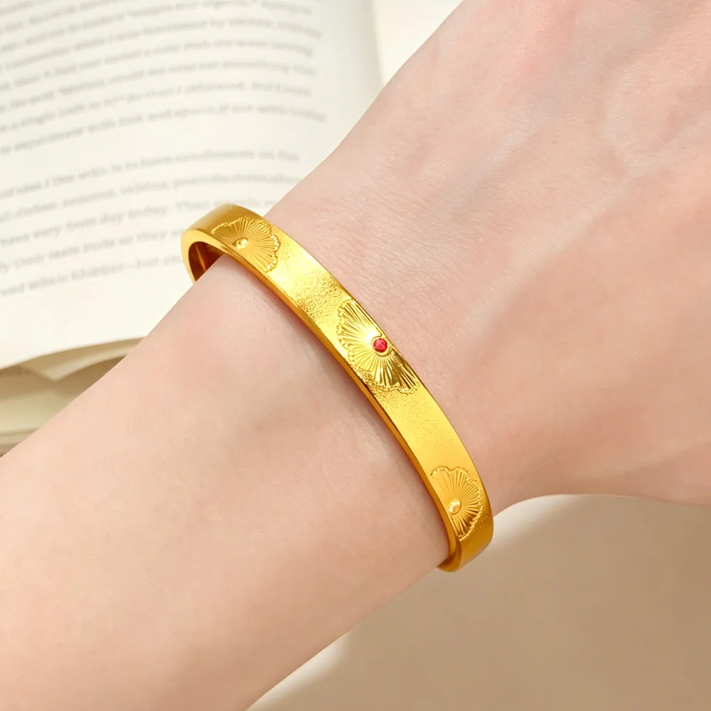 Point drill small Daisy bracelet small design light luxury solid ring bracelet 9999gold