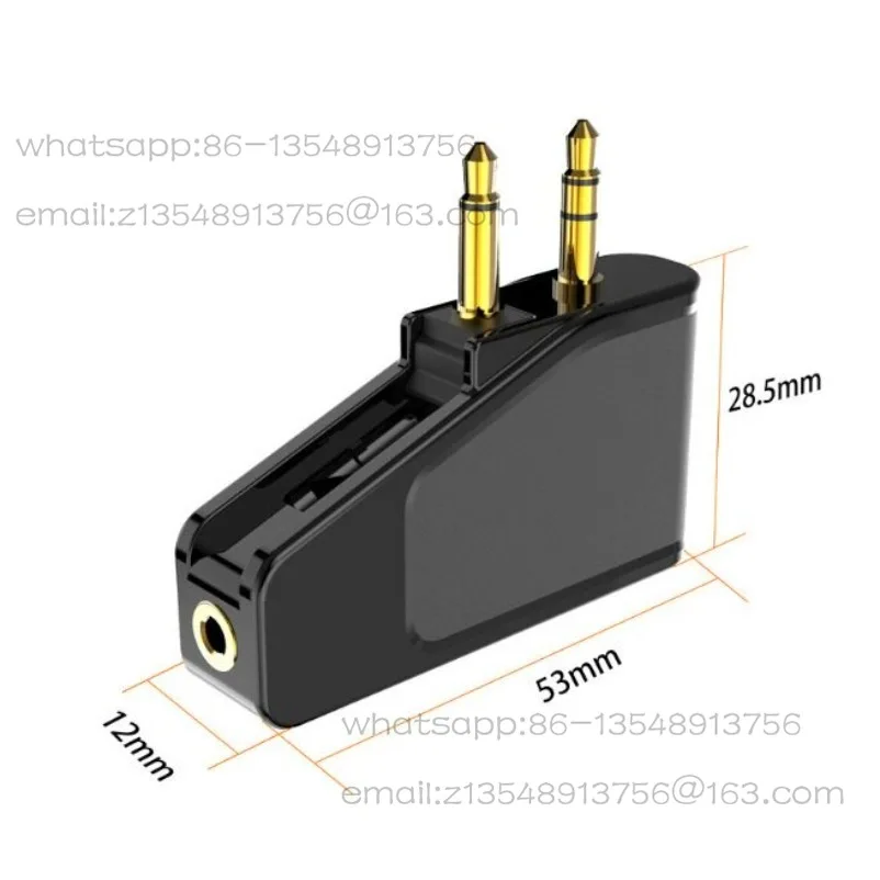 One To Two Bluetooth Transmitter Bluetooth 5.3 Aircraft Audio Transmitter Aviation Entertainment/computer/TV Universal