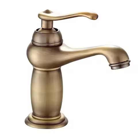 Antique Brass Bathroom Sink Faucets Single Handle One Hole Deck Mounted Lavatory Mixer Tap Retro Basin Faucets,Brushed lavatorio