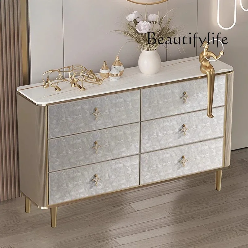 ZL غرفة المعيشة الفاخرة درج تخزين خزانة صندوق تخزين خشبي مفتوح الصدور خزانة سعة كبيرة أثاث المنزل #1