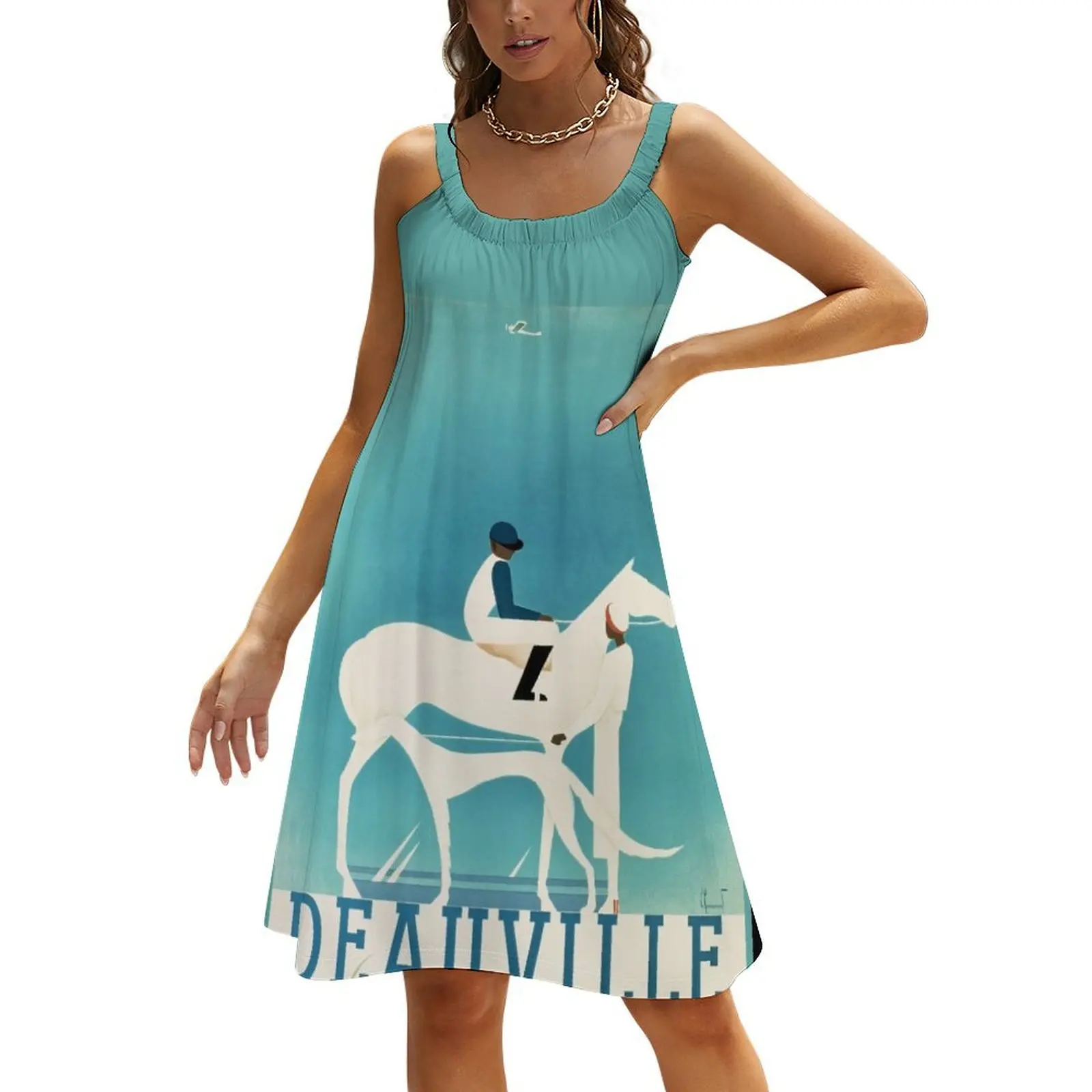 

Art Deco Horse Racing, Greyhound Racing, vintage sport Beach Sling Skirt Elegant gowns women dresses
