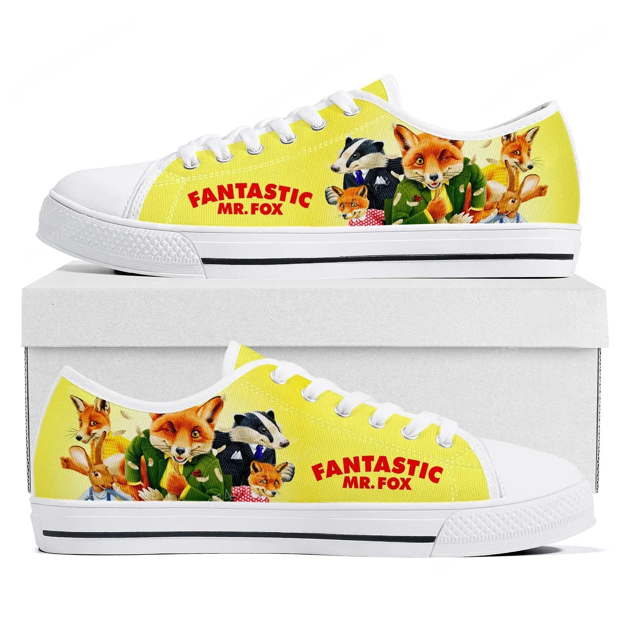 

Кроссовки Fantastic Mr Low Top Sneakers Fox для женщин и мужчин, высококачественные парусиновые кроссовки, обувь для пар в стиле аниме, комиксов и манги, изготовленные на заказ