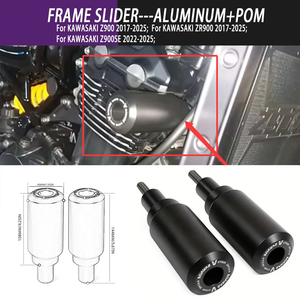 

Z900 Z900RS Motorcycle Parts Frame Slider Falling Protection Engine Crash Protector For KAWASAKI Z900 ZR900 Z900SE 2022-2025