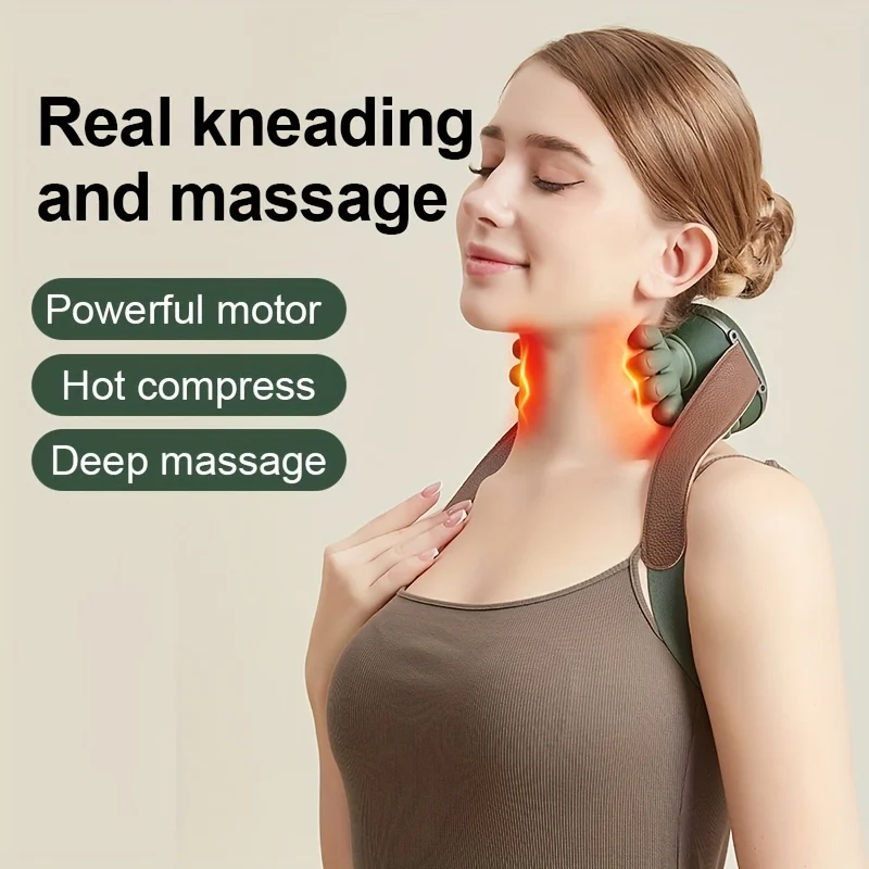 Shoulder and Neck Massager Electric Massager, Wireless USB Charging, Simulate Five Fingers, Relieve Muscle Soreness Back Leg