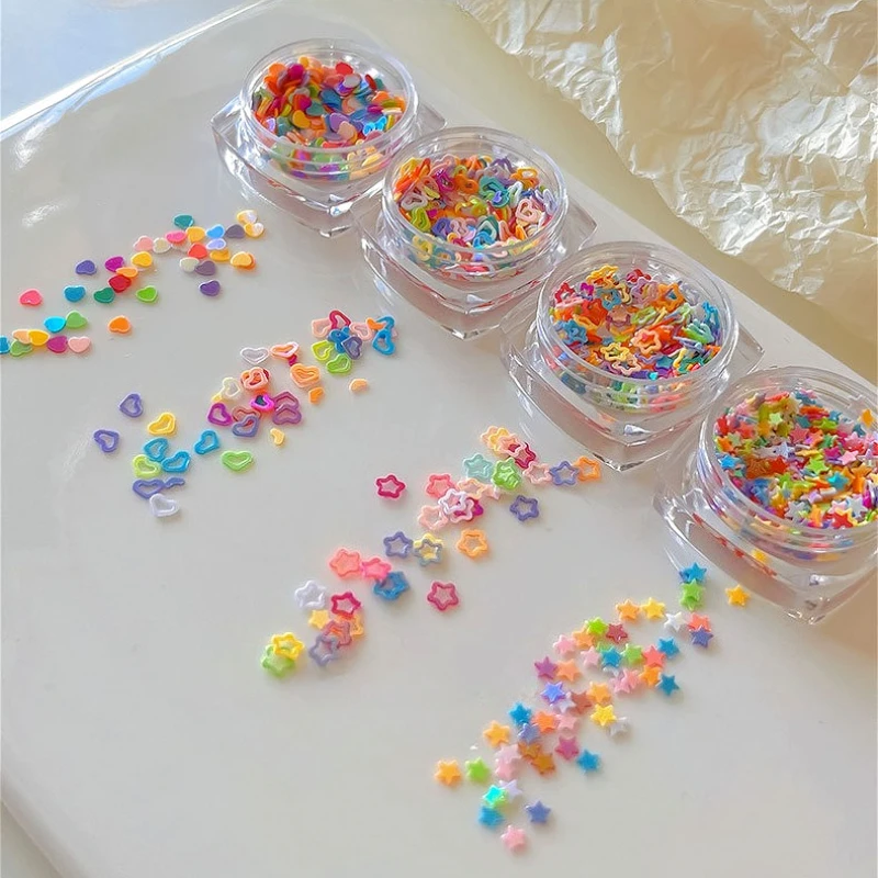 

Cute Mini Love Heart Star Hollow Pentagram Butterfly Glitter Powder Sequin Moon Aurora Ultrathin Nail Art Accessories Decoration