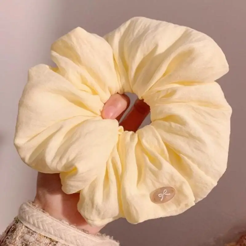 1 2Pcs Solid Elegant Large Soft Scrunchie for Women Girls Strong Elastic Hair Accessories for Home School and Gift - view 5