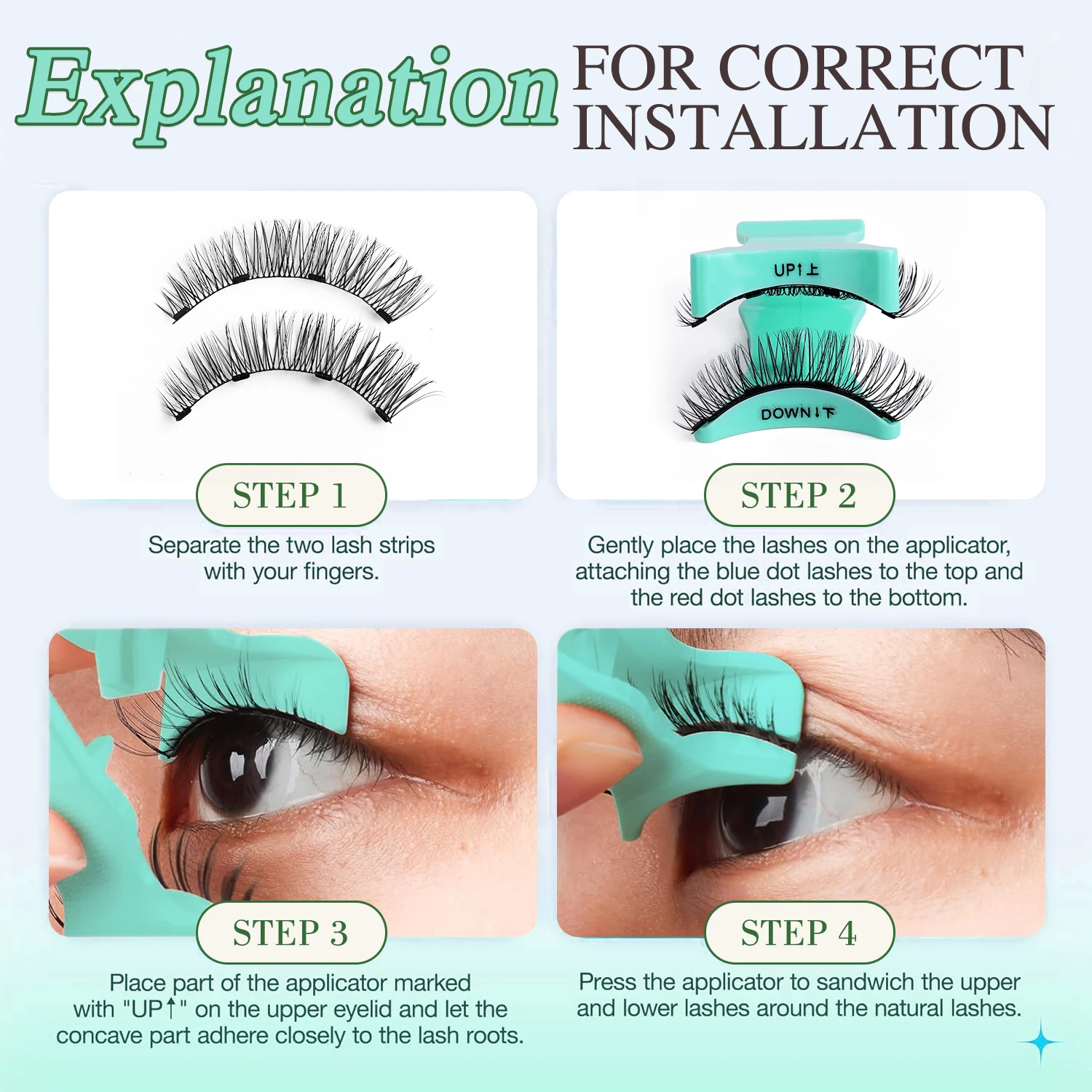 مجموعة رموش صناعية مغناطيسية مكونة من زوجين - رموش صناعية طبيعية مقاومة للماء ثلاثية الأبعاد قابلة لإعادة الاستخدام وخالية من الغراء مع أداة توزيع مناسبة للسفر #6