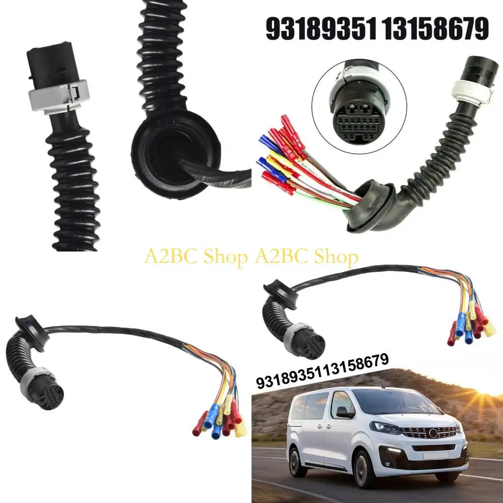 A2BC Automotive Door Wire Harness 60cm with Round Plug and Protective Sleeve, Part 93189351 13158679, for Vauxhall Zafira B