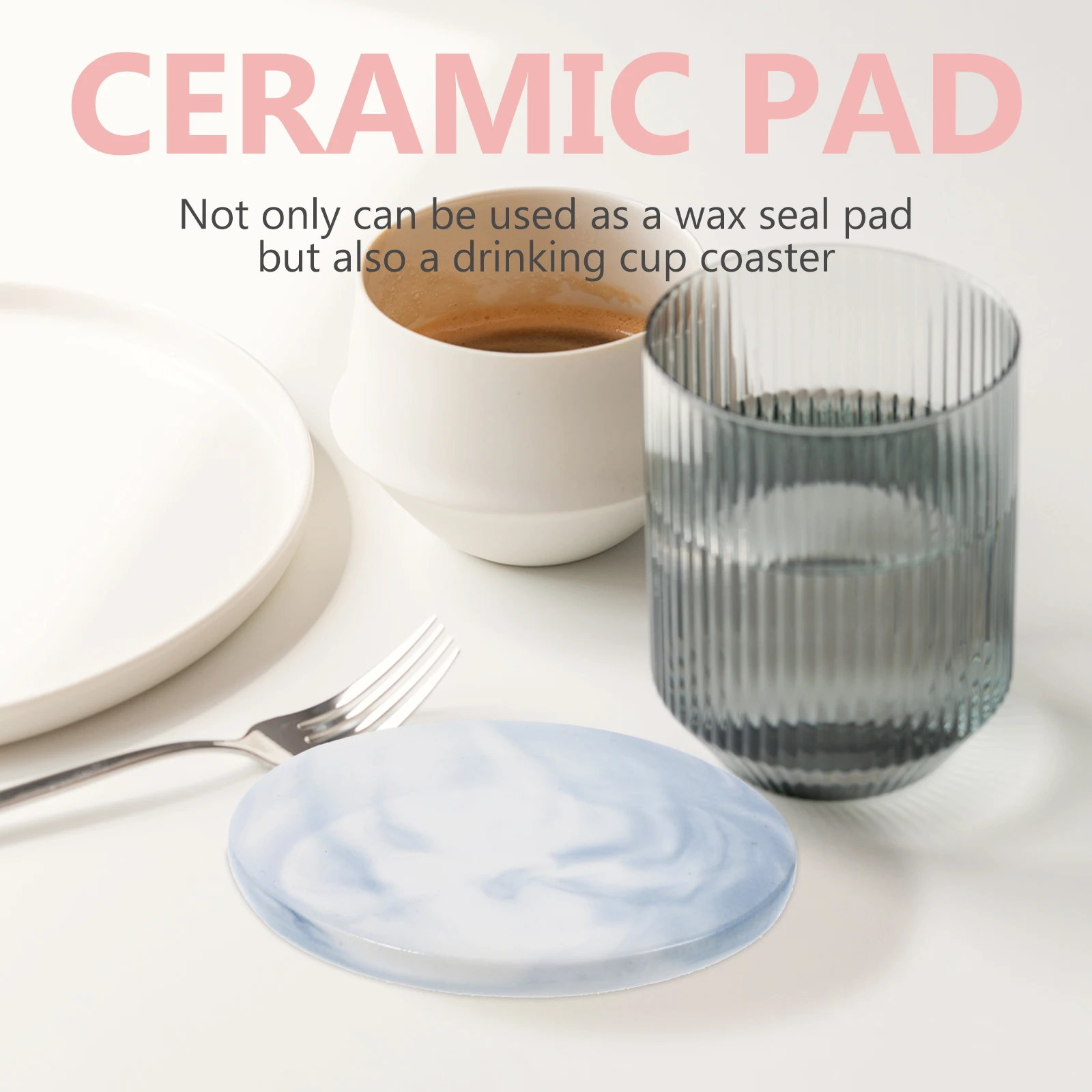 

2Pcs Wax Sealing Ceramic Pad Backing Board Heat Resistant Smooth Surface for Stamp Seal Wax Seal Tools Heat Resistant Pad