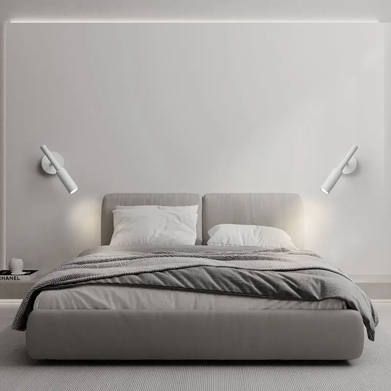 

Nordic Led Wall Lamp Reading With Switch Minimalist Rotation Adjustable Wall Lights Hotel Room Master Bedroom Lighting Lamps