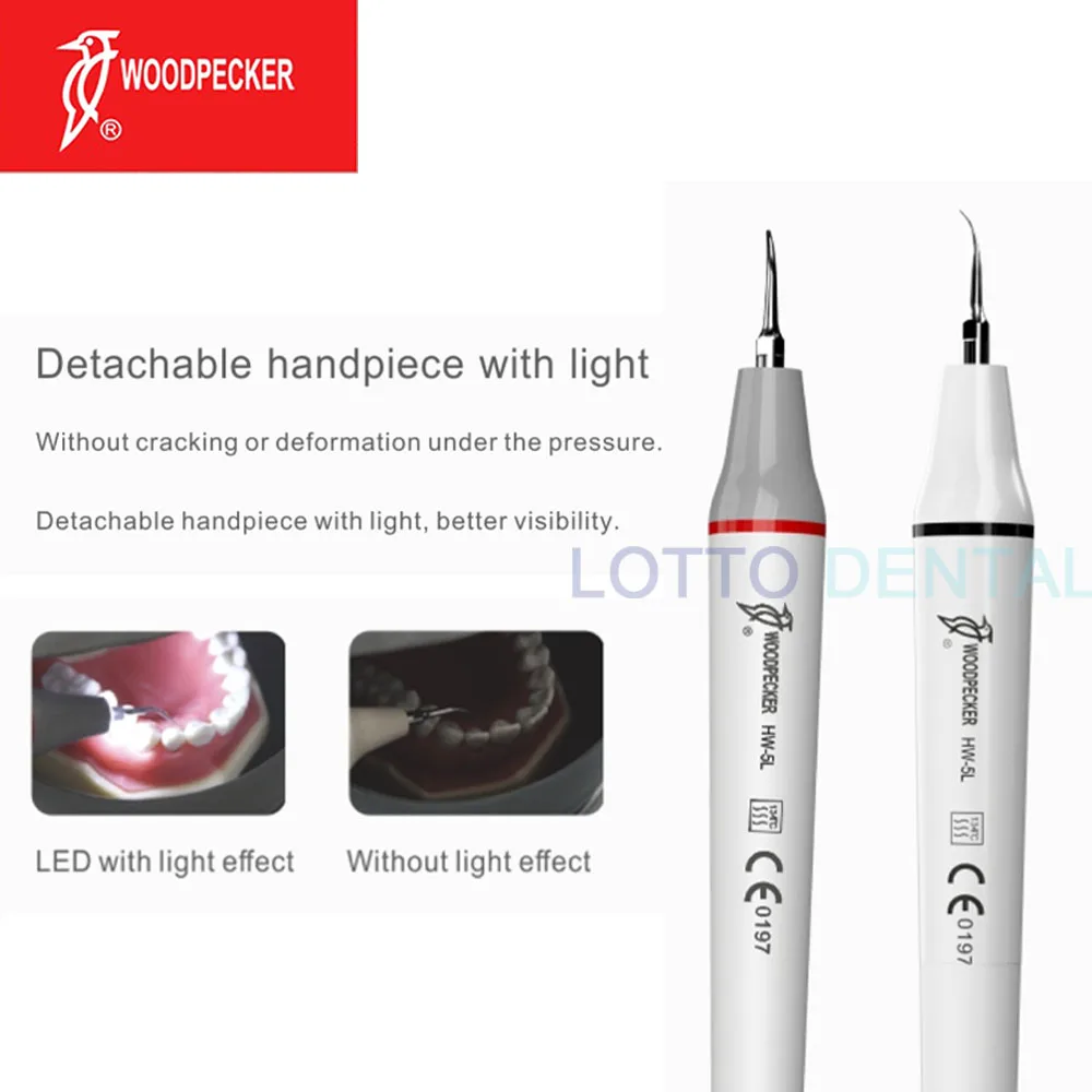 Woodpecker Dental Ultrasonic Scaler Handpiece HW-5L/HW-3H Detachable Dental Ultrasonic Piezo Scaler Handpiece Dental Tools