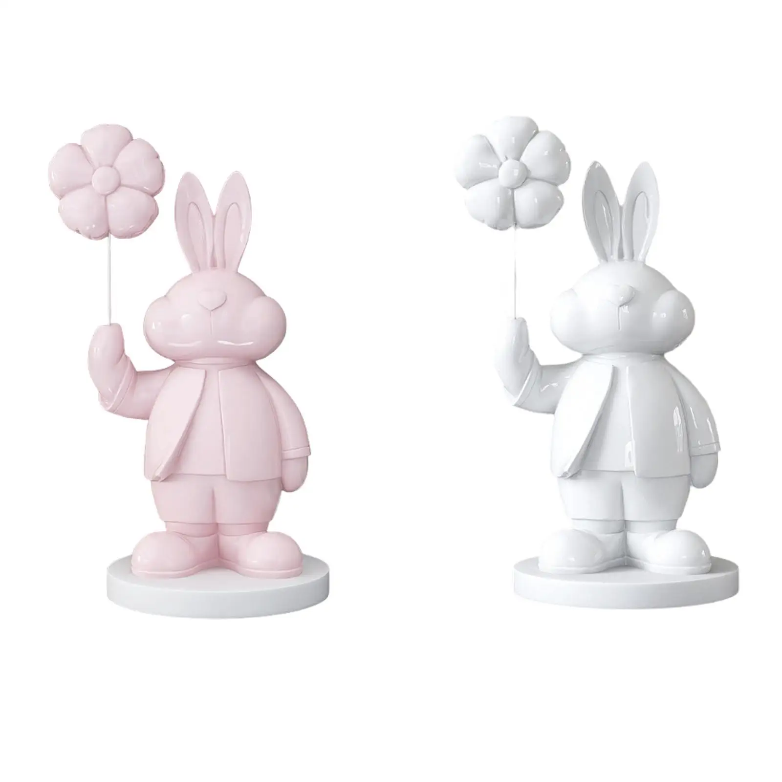 

Bunny Statue Collection Rabbit Figurine for Cabinets Shelf Entryway Cabinets