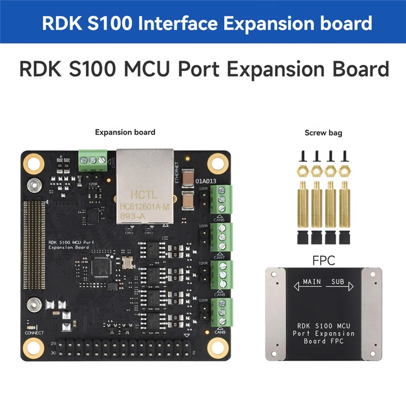 Модуль платы расширения порта MCU Durable-RDK S100 — гигабитная сеть, CAN GPIO, 30-контактный интерфейс, поддержка IMU, Expan портов MCU RDK S100