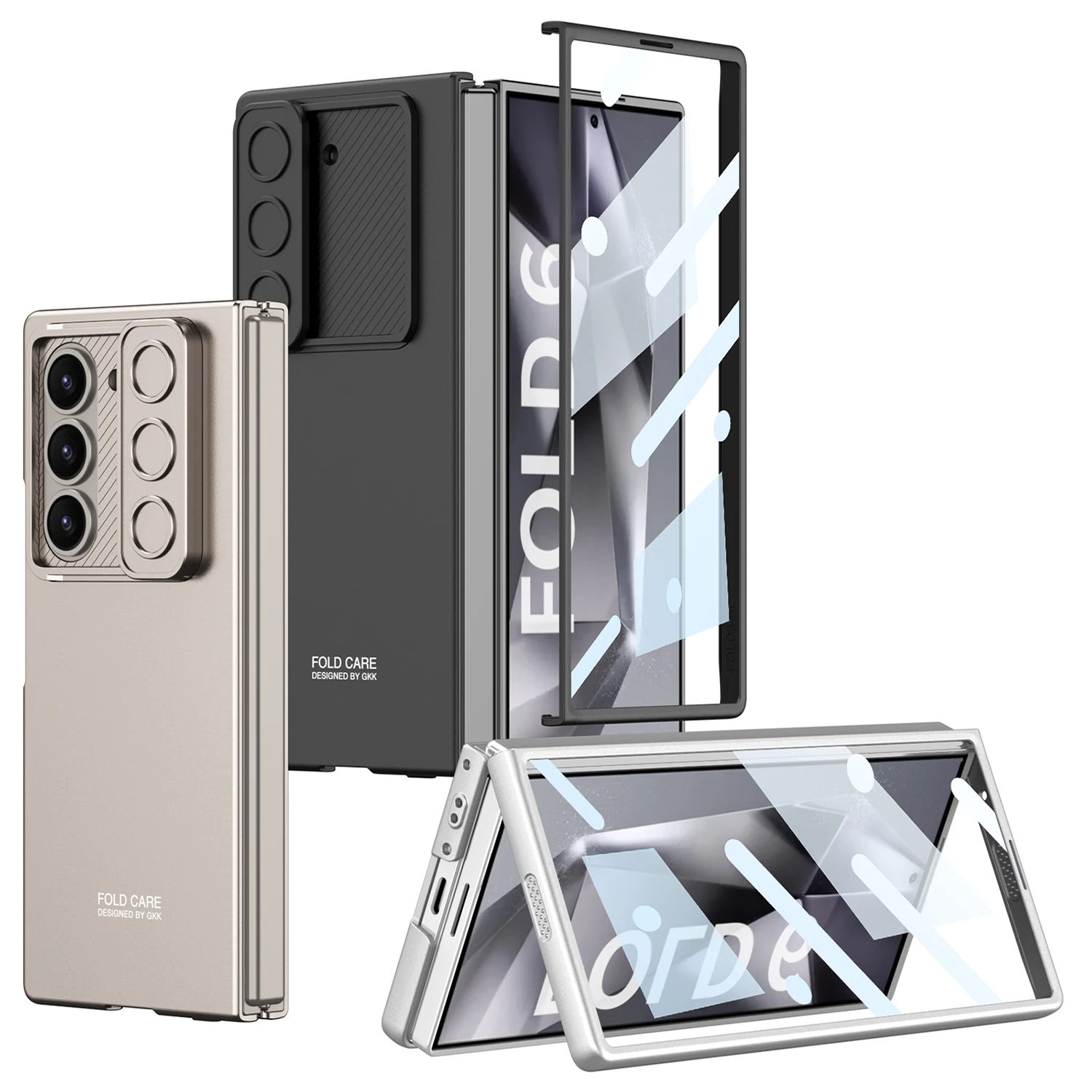 Hard PC Shockproof Phone Cover for Samsung Galaxy Z Fold 6 Case Z Fold6 Covers with Screen Protector Camera Protection