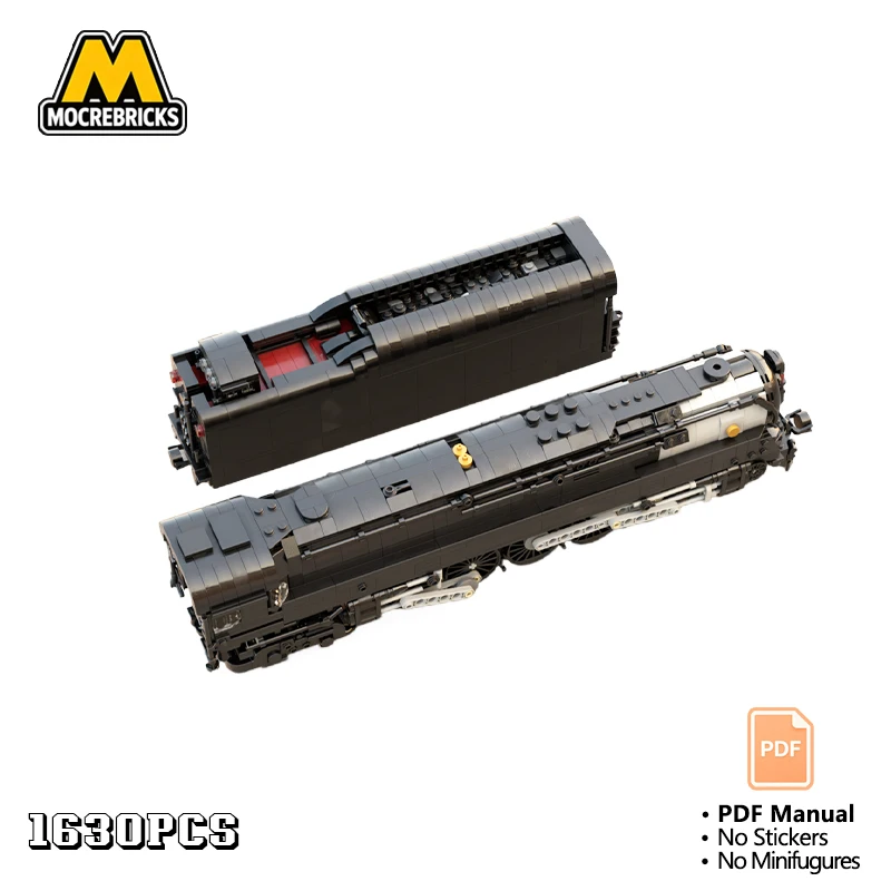 

MOC 1 48 Motorized Q1 Duplex Steam Locomotive Train Building Blocks Retro Streamline Heavy Engine Bricks Adult Toy Gift