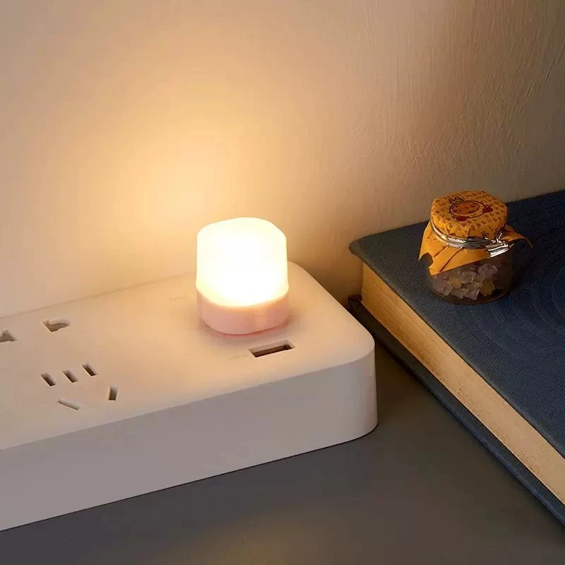 Lámpara portátil con enchufe USB, luces nocturnas pequeñas para lectura de ojos, lámpara de escritorio para computadora, energía móvil, luz LED USB