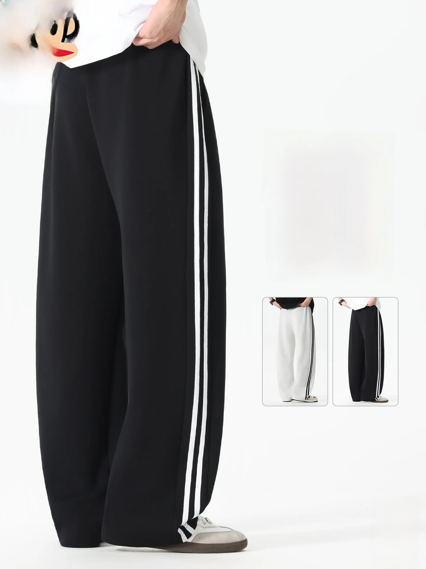 

Men's Casual Loose Straight Leg Pants Spring Faionable Sports Wearable High Street Sle Cotton Blend Trousers