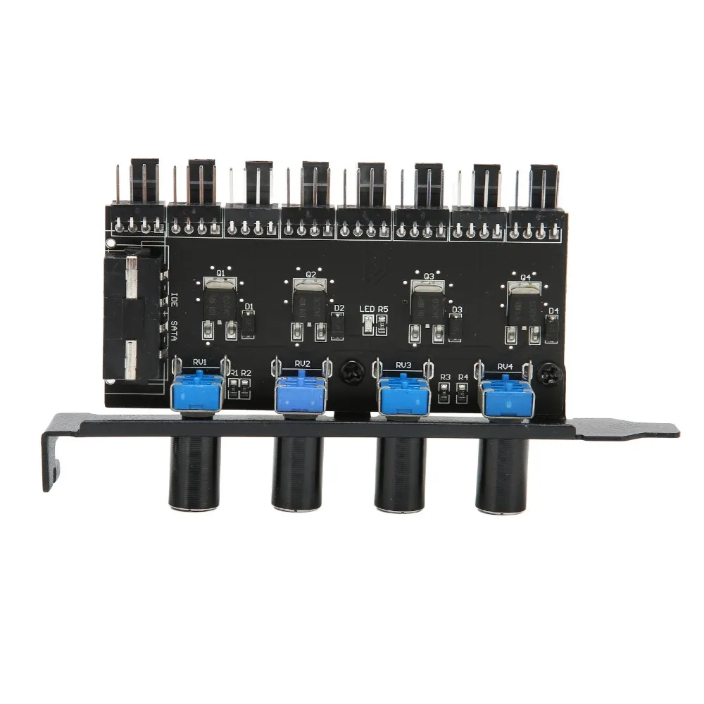 Practical 4 Knob Design PC Fan Hub 8 Channels 72W Fan Speed Controller PWM Fan Hub VGA Cooling