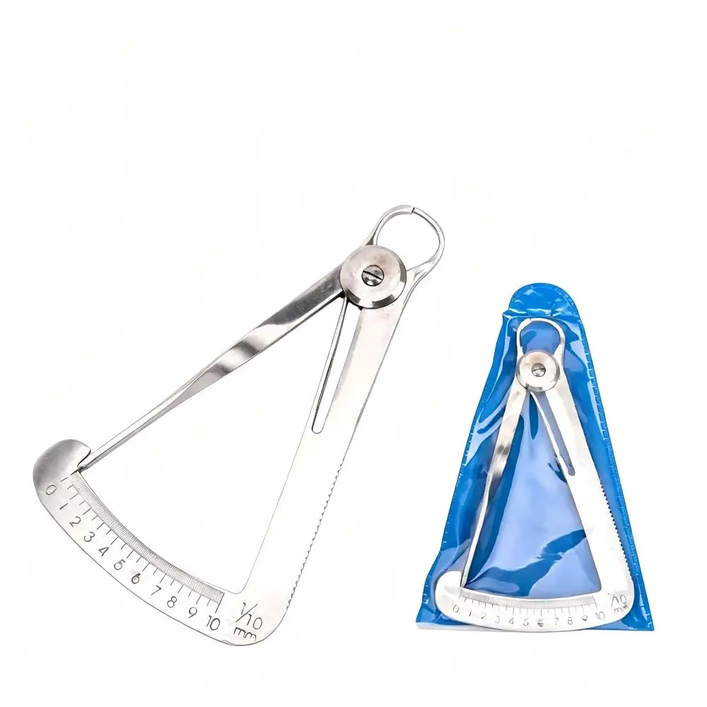 1Pc Stainless Steel Dental Caliper Gauge Autoclavable Metal/Wax Thickness Measuring Ruler  Dental Lab Measuring Tools