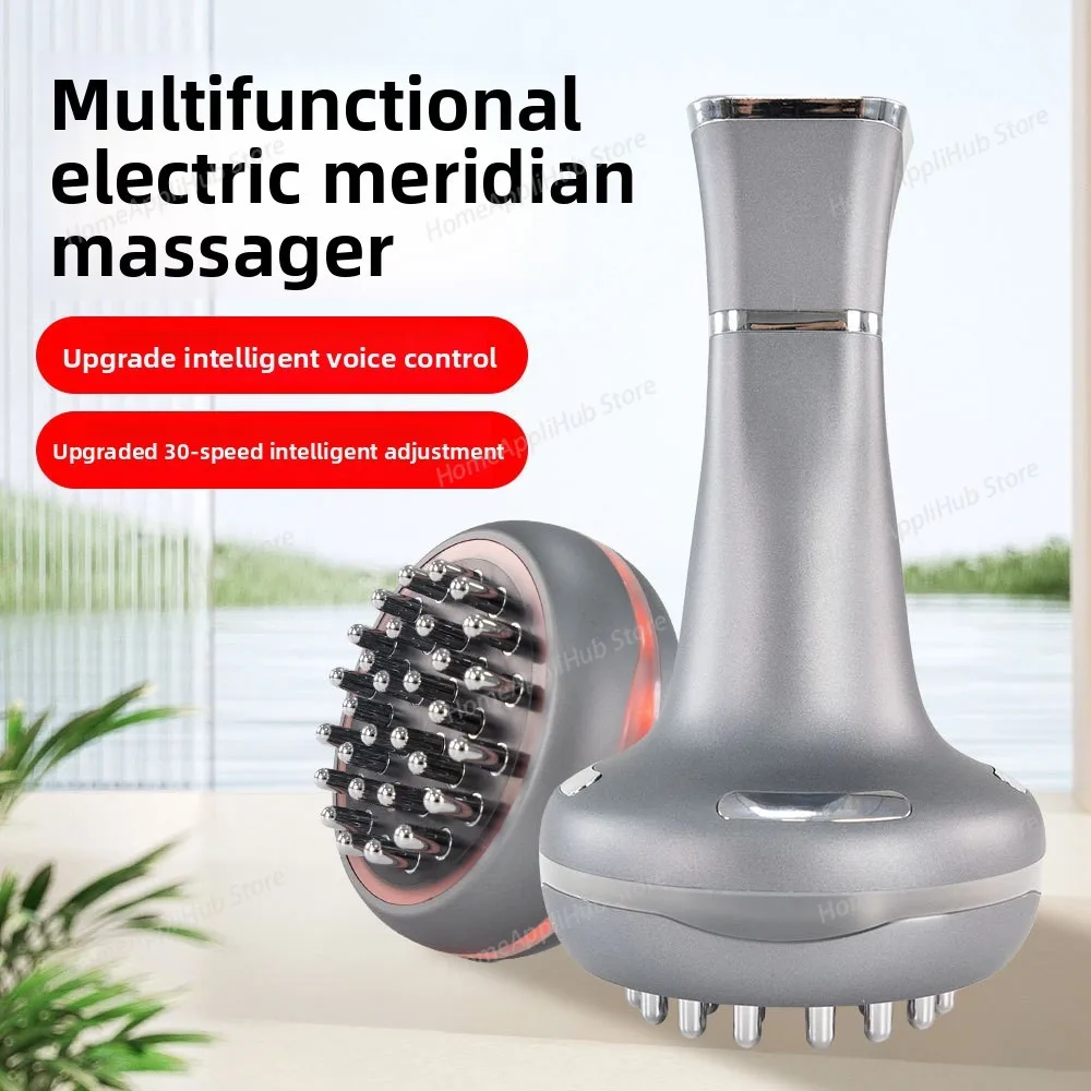 Red Light Heating Meridian Massage Brush Pulsed Microcurrent Meridian Device home appliance beauty tools