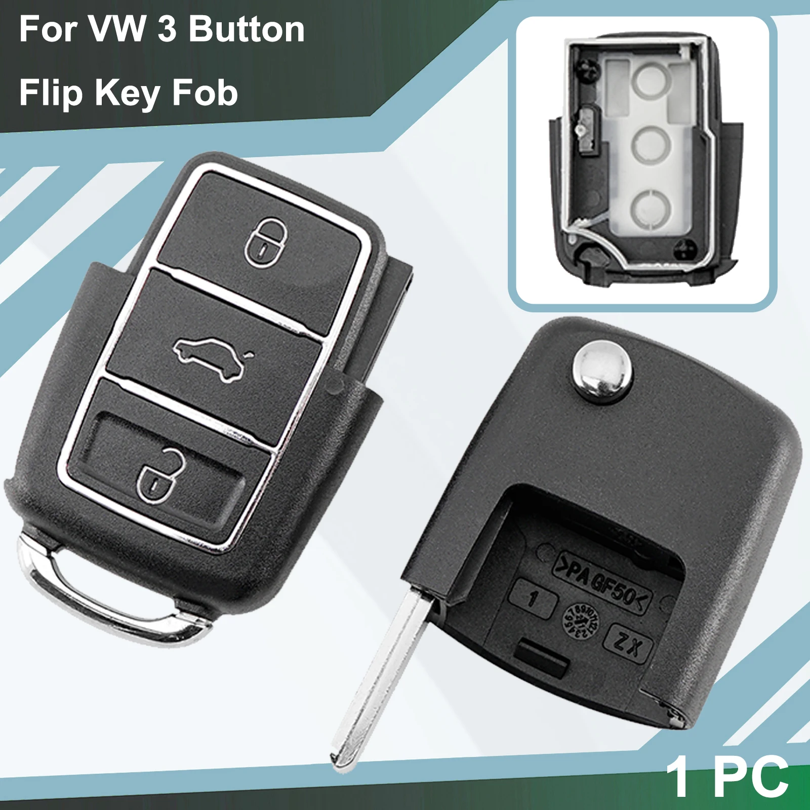 

Дистанционный складной автомобильный брелок с 3 кнопками для Volkswagen Polo Jetta Golf Up GTI Skoda Superb Octavia Seat Ibiza Toledo 2008