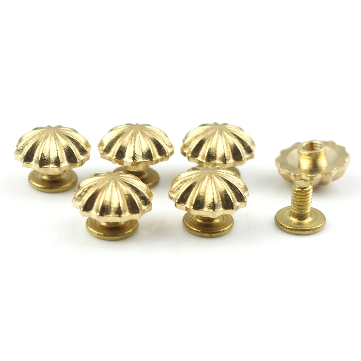 10 pcs Solid brass chrysanthemum screw back rivets studs Fashion clothing Luxury bag strap leather craft decor Hardware 2 sizes