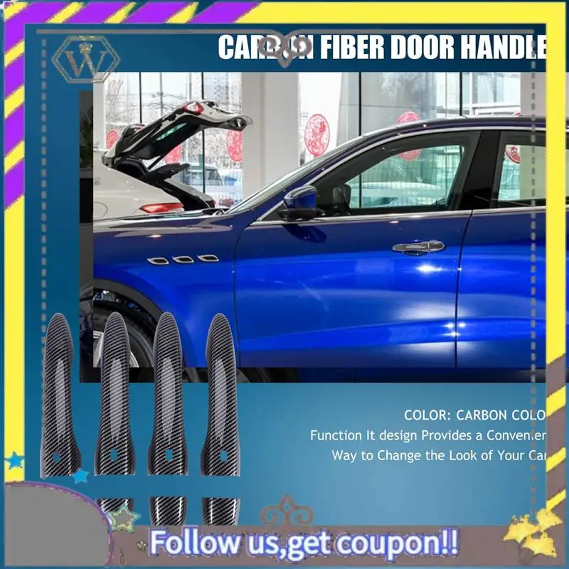 

ABXV-Carbon Fiber Outer Door Handle Cover Trim Decoration For Maserati Levante 2016 2017 2018 Ghibli 2014-2018 Quattroporte 2013