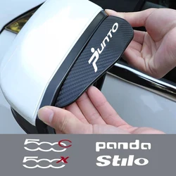 2Pcs Carbon Fiber Car Rearview Mirror Eyebrow Rain Cover For Fiat Panda Punto BRAVO Stilo 500C 500 500X 500L Car Accessories