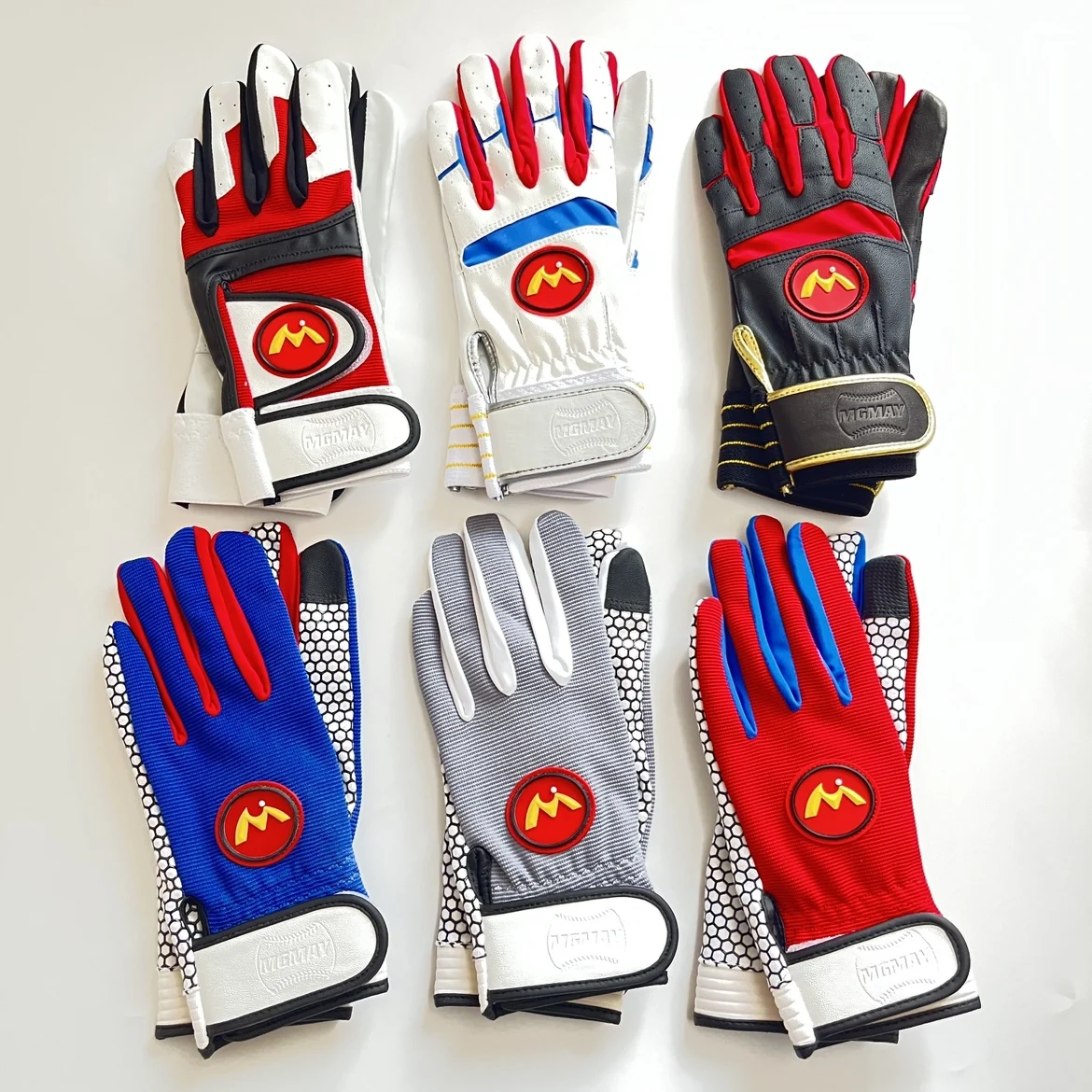 Leather Baseball Batting Gloves Ultra-synthetic Model Washable Children's Little League Adults' Softball Gloves Non- view 5