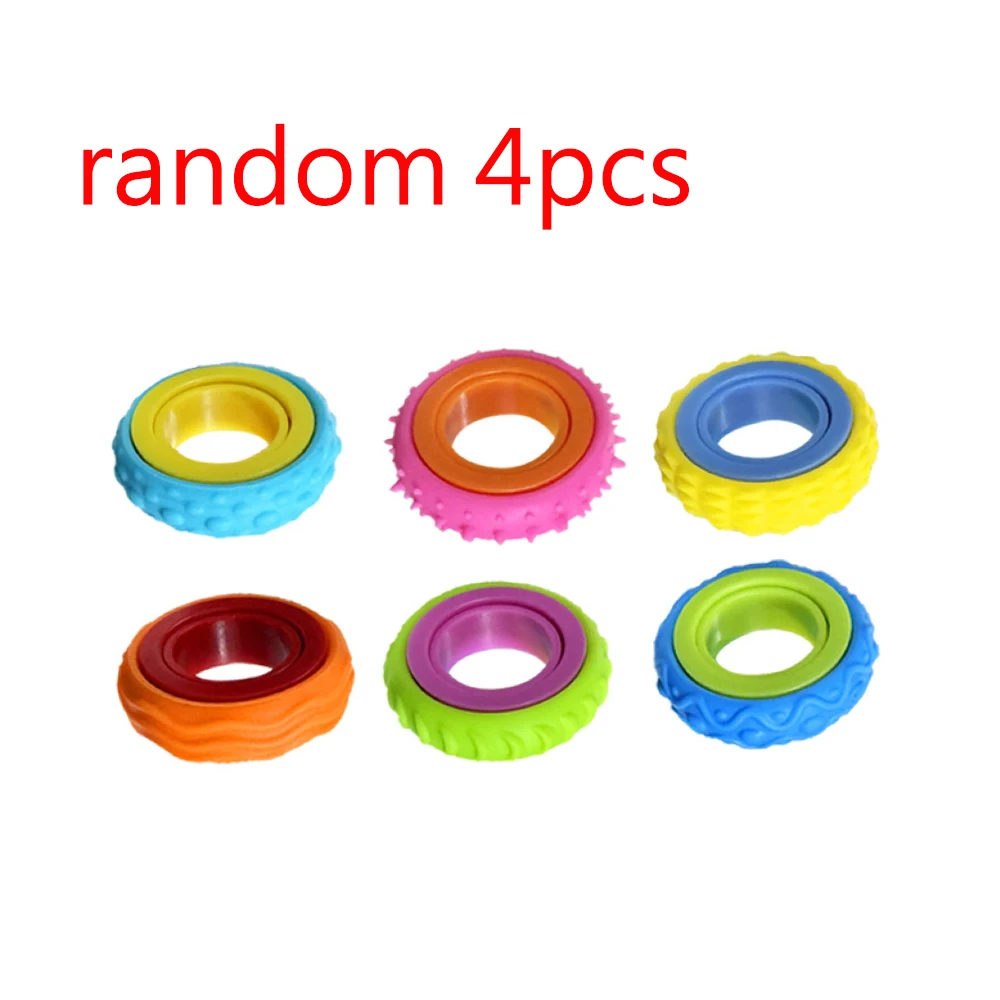 1/4/6/12PCS Fidget Ringen Zintuiglijke Speelgoed Spinner voor Kinderen Angst Autisme ADHD Stress Relief Vinger Spinner fidget Speelgoed Geschenken