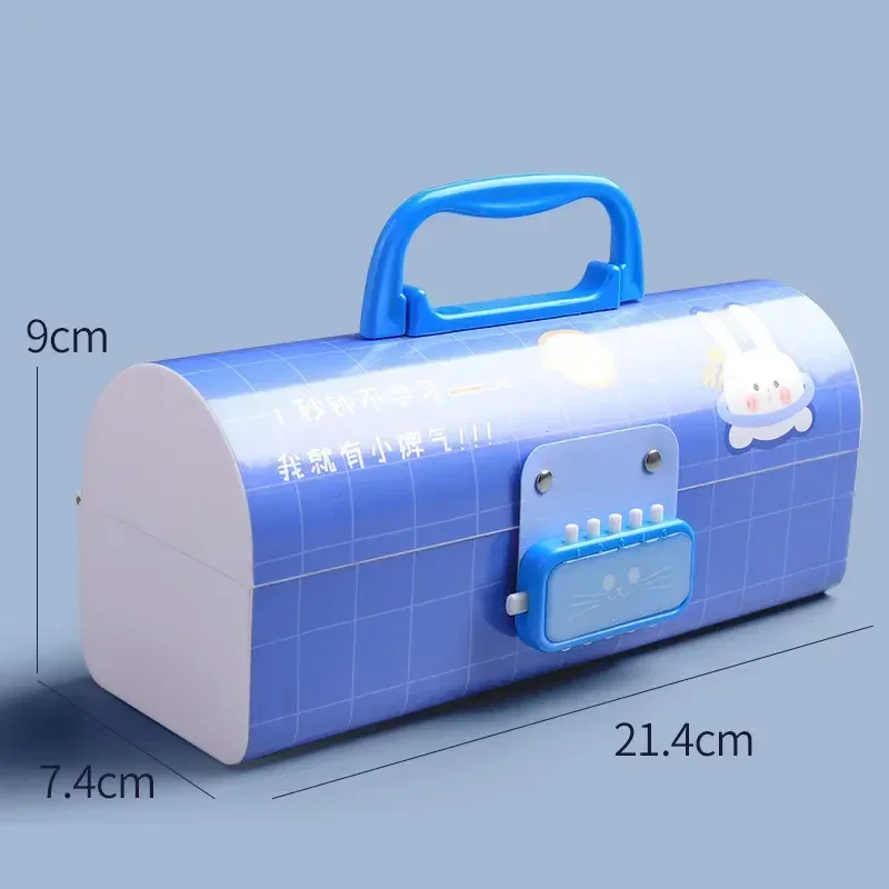 Multifunction Portable Pencil Case With Password Lock, Large Capacity School Stationery