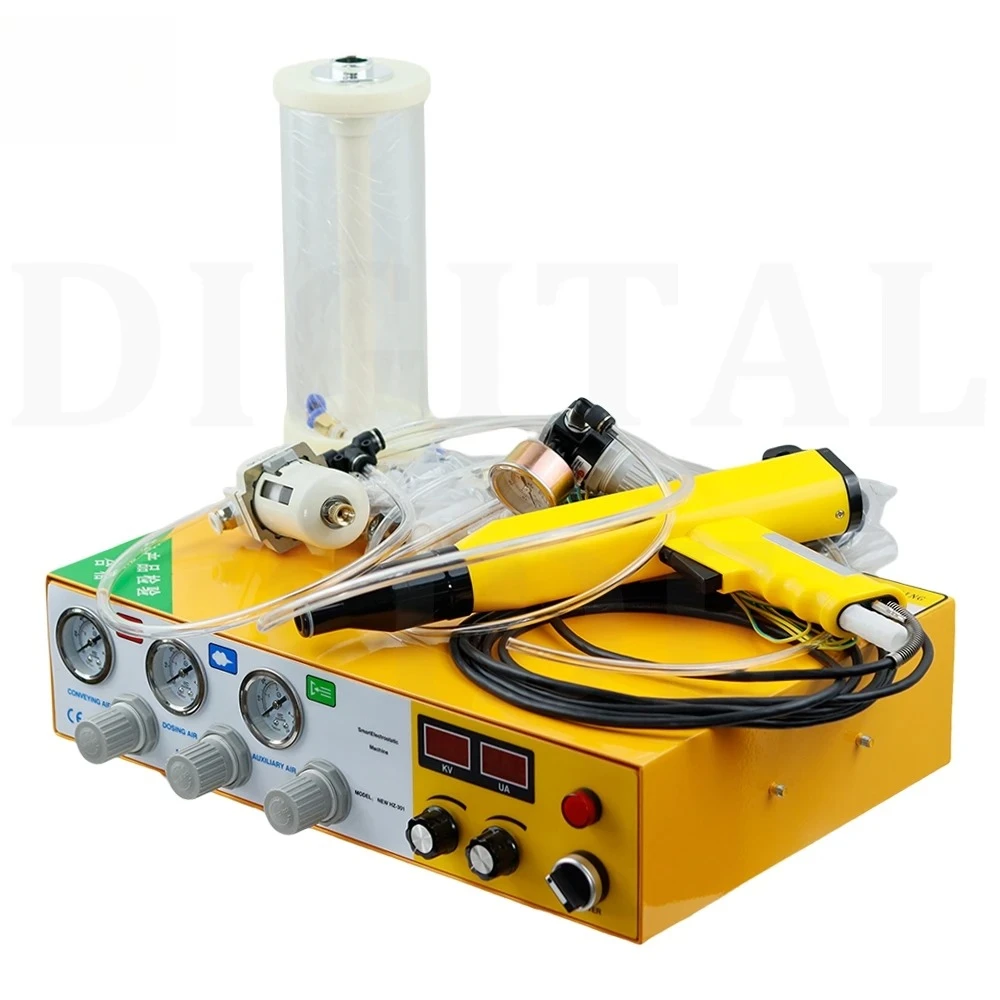 MR-216 220V Digital Electrostatic Powder Coating Machine With Manual Powder Coating Spray Gun