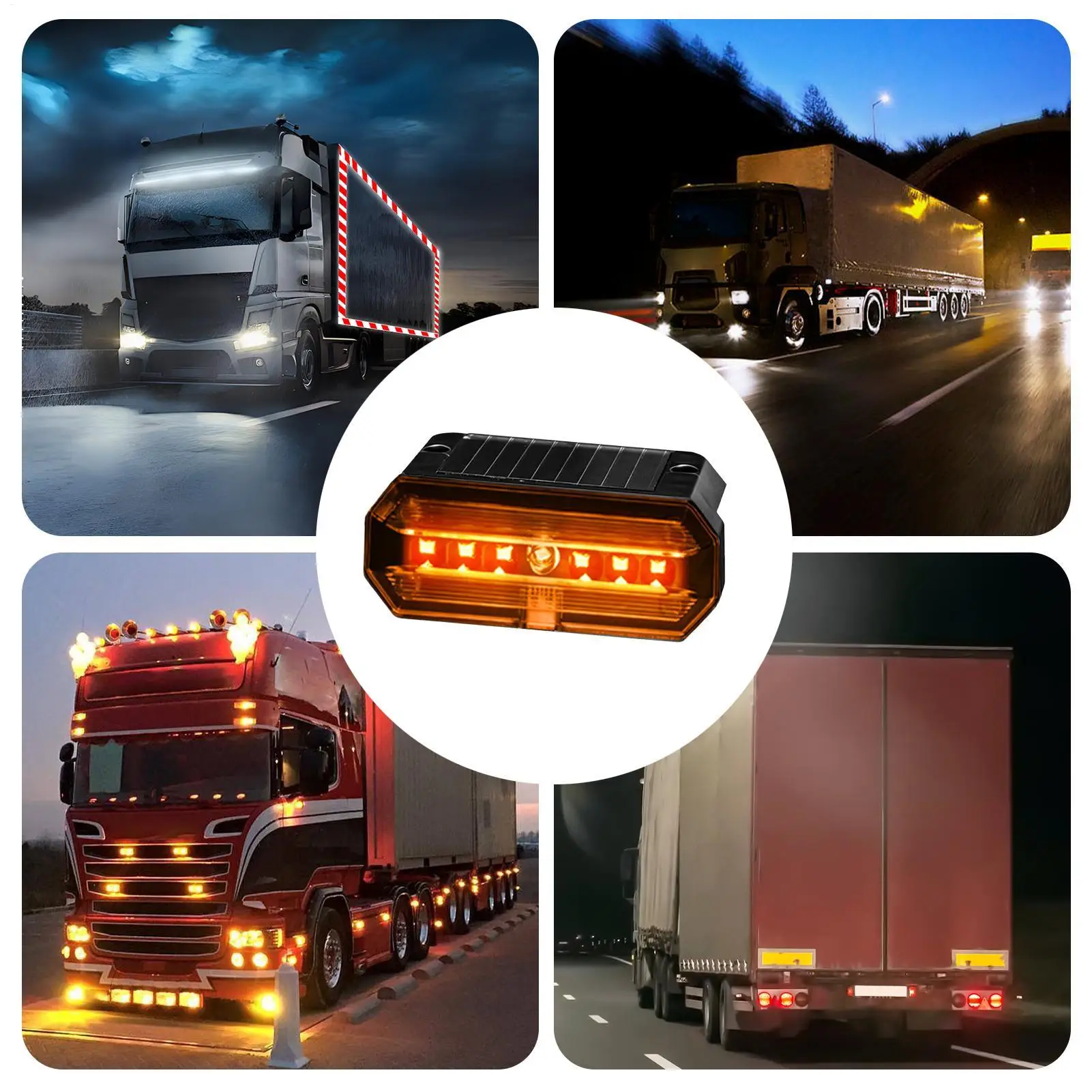 LED Trailer Side Marker Lights Solar Vibration Sensor Turn Signal Lamp Waterproof Marker Lights For Trucks For RV Camper Bus