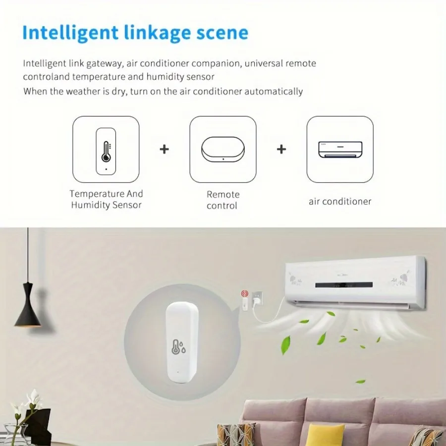 WiFi Temperature And Humidity Sensor Tuya Smart Home Smart Life App Remote Monitoring Work With Alexa Google Assistant